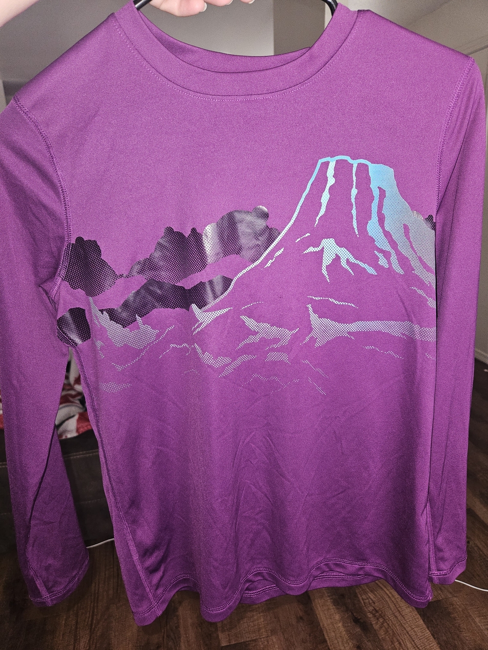 all in motion Purple Long Sleeve Mountain Graphic Tee